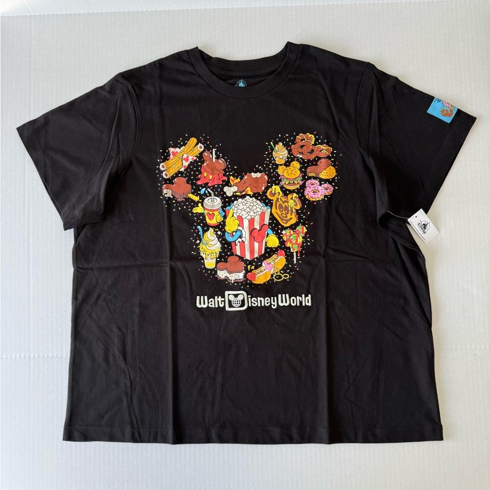 Disney Eats Black Large Short Sleeve Snack Graphic Tee Walt Disney World